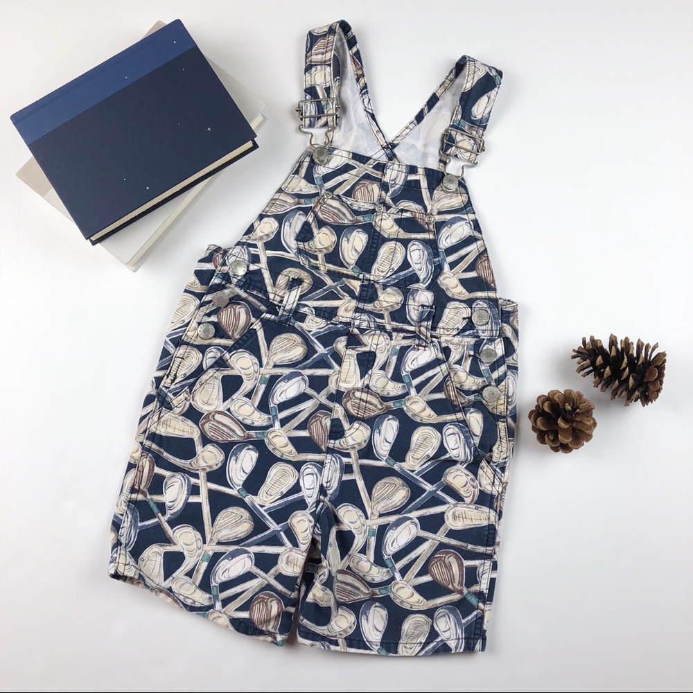 Class Club Navy Golf Print Boys Overall Shorts